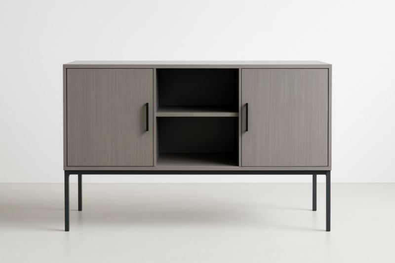 Buffet en bois MDF avec pieds en métal gris