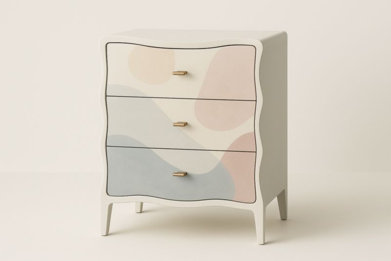 Commode à 3 tiroirs MDF Blanc Multicolore