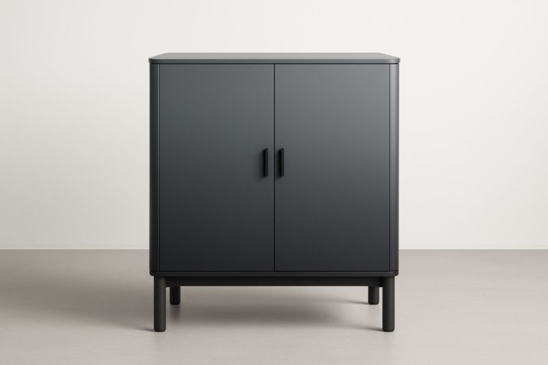 Buffet à deux portes en MDF noir mat