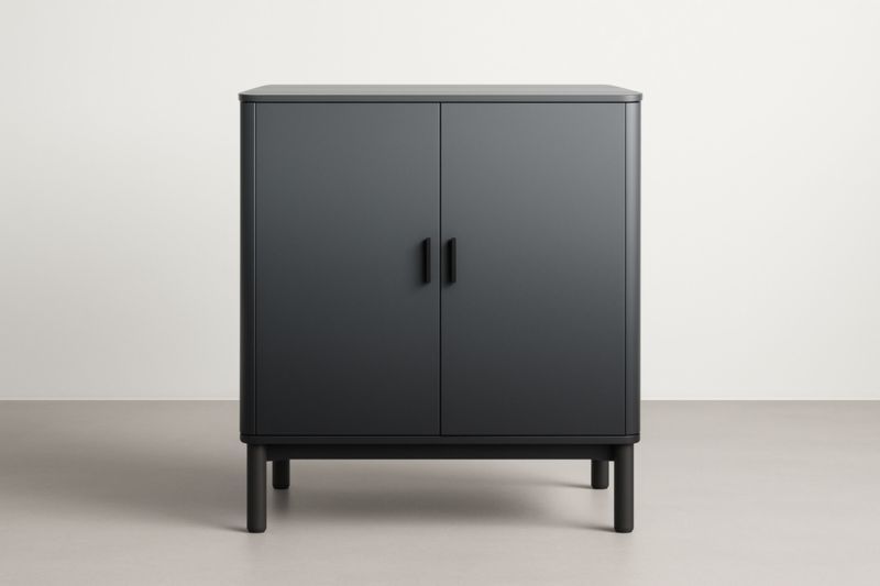 Buffet à deux portes en MDF noir mat