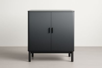 Buffet à deux portes en MDF noir mat
