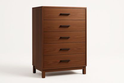 Commode à 5 tiroirs en bois de noyer 100x80x40 cm