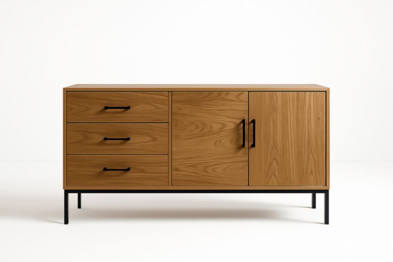 Buffet en bois avec portes et tiroirs