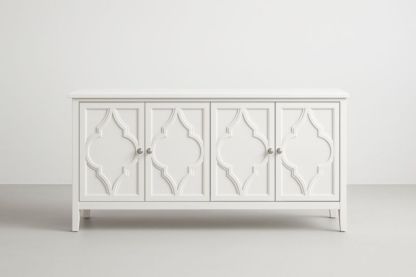 Buffet en MDF Blanc Quatre Portes 160x50x90 cm