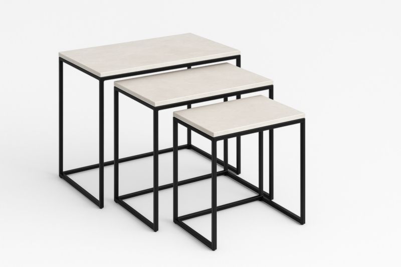 Tables gigognes en métal et MDF effet béton