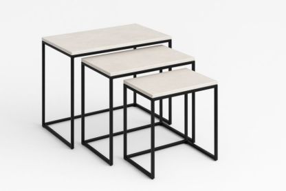 Tables gigognes en métal et MDF effet béton