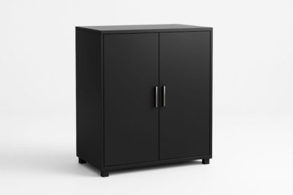 Armoire de rangement à deux portes en MDF noir