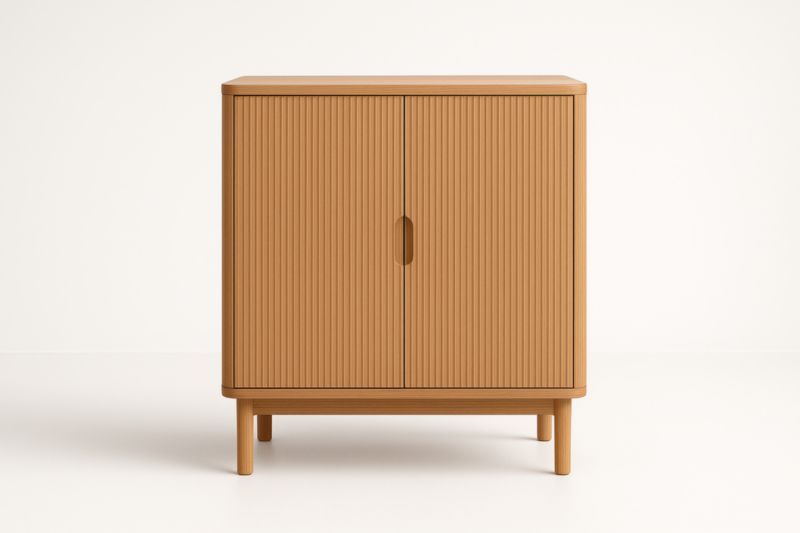 Buffet en bois à deux portes lattes