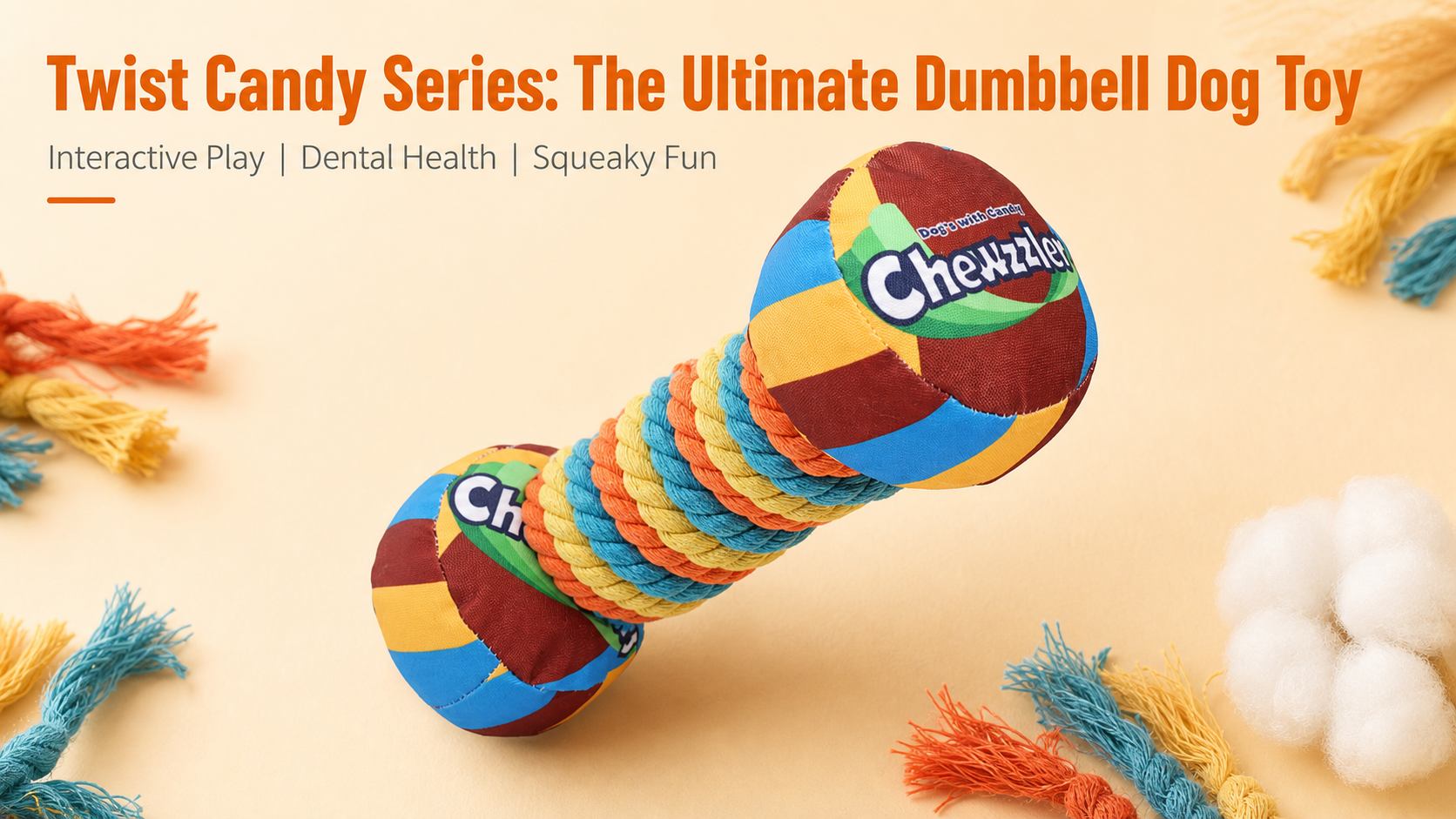 wisted Candy Rope Dumbbell Dog Toy