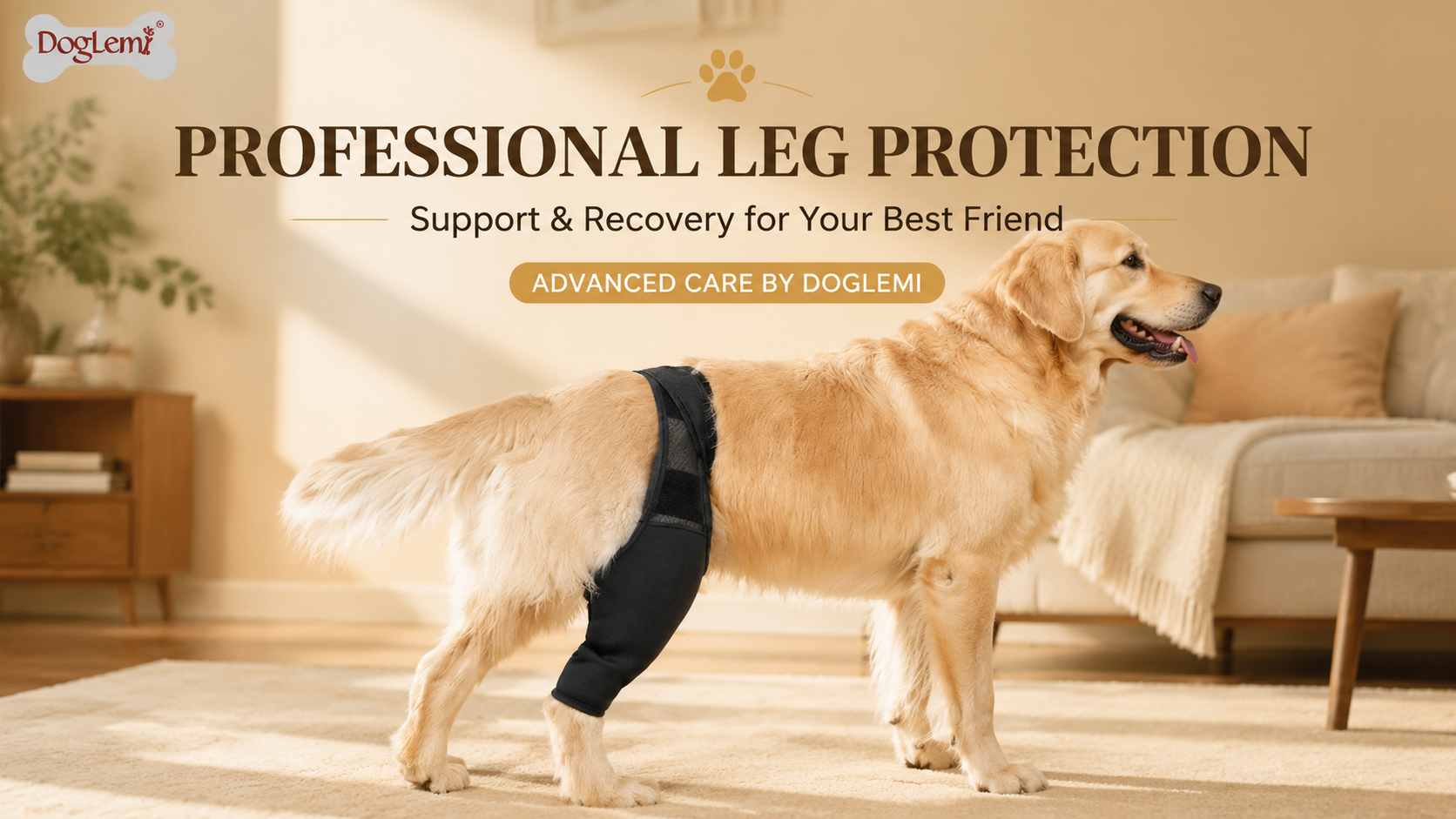 Adjustable Dog Hind Leg Support Wrap – Soft Joint Sleeve