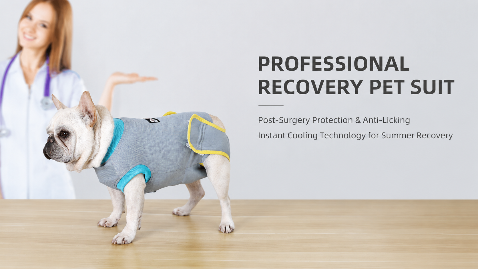 Breathable Cool-Touch Dog Recovery Suit – Four-Leg Bodysuit