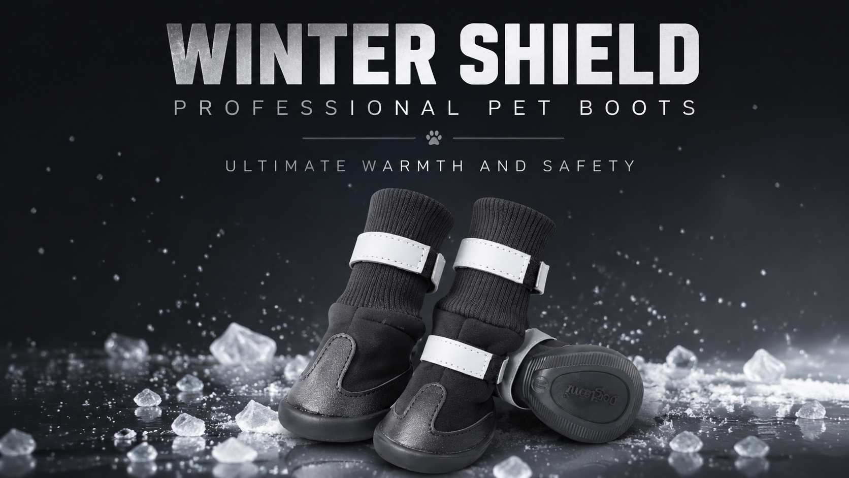 Tall Winter Dog Boots with Adjustable Straps – Set of 4