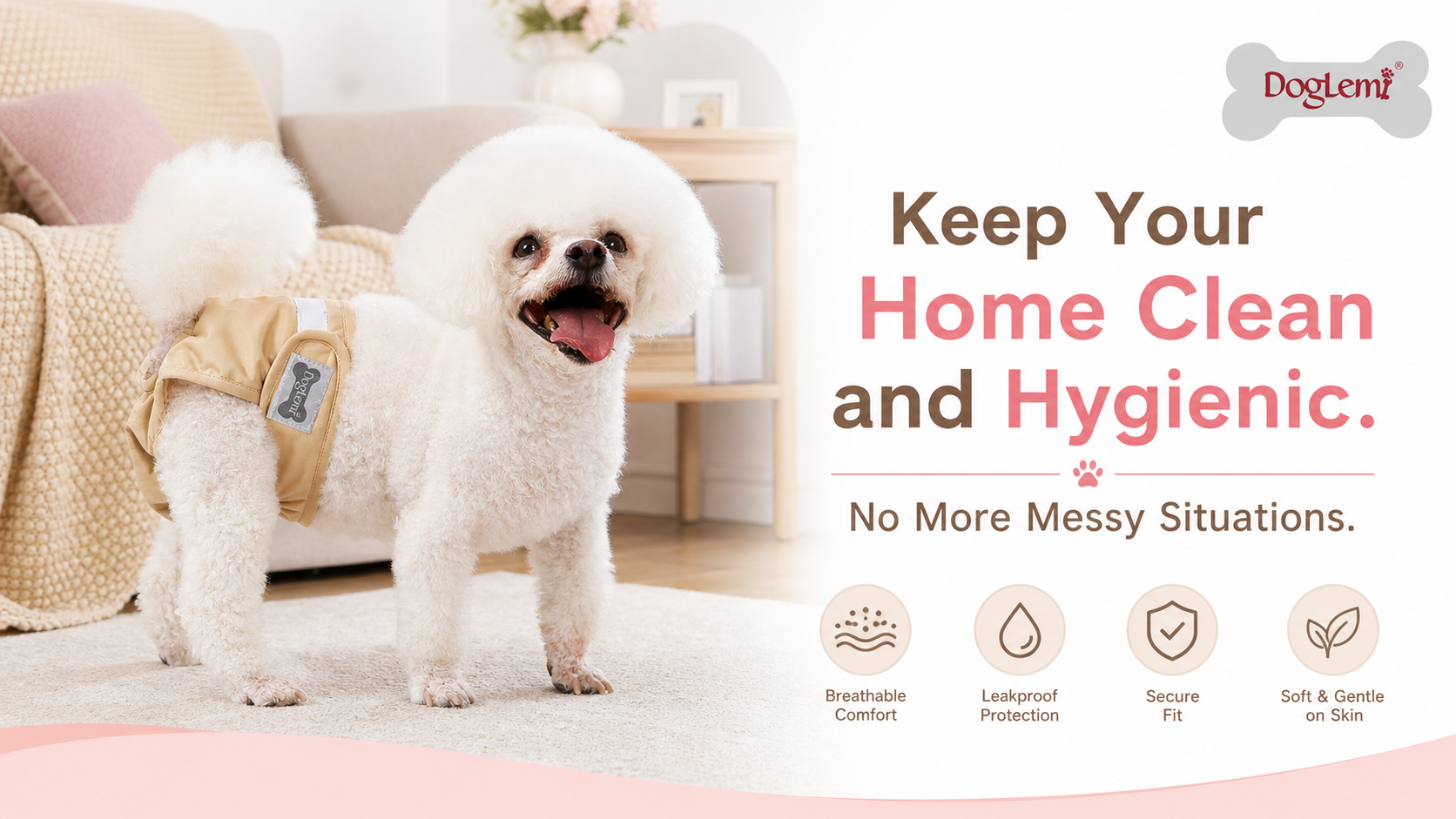 Breathable Washable Female Dog Hygiene Pants for Heat Cycle Care