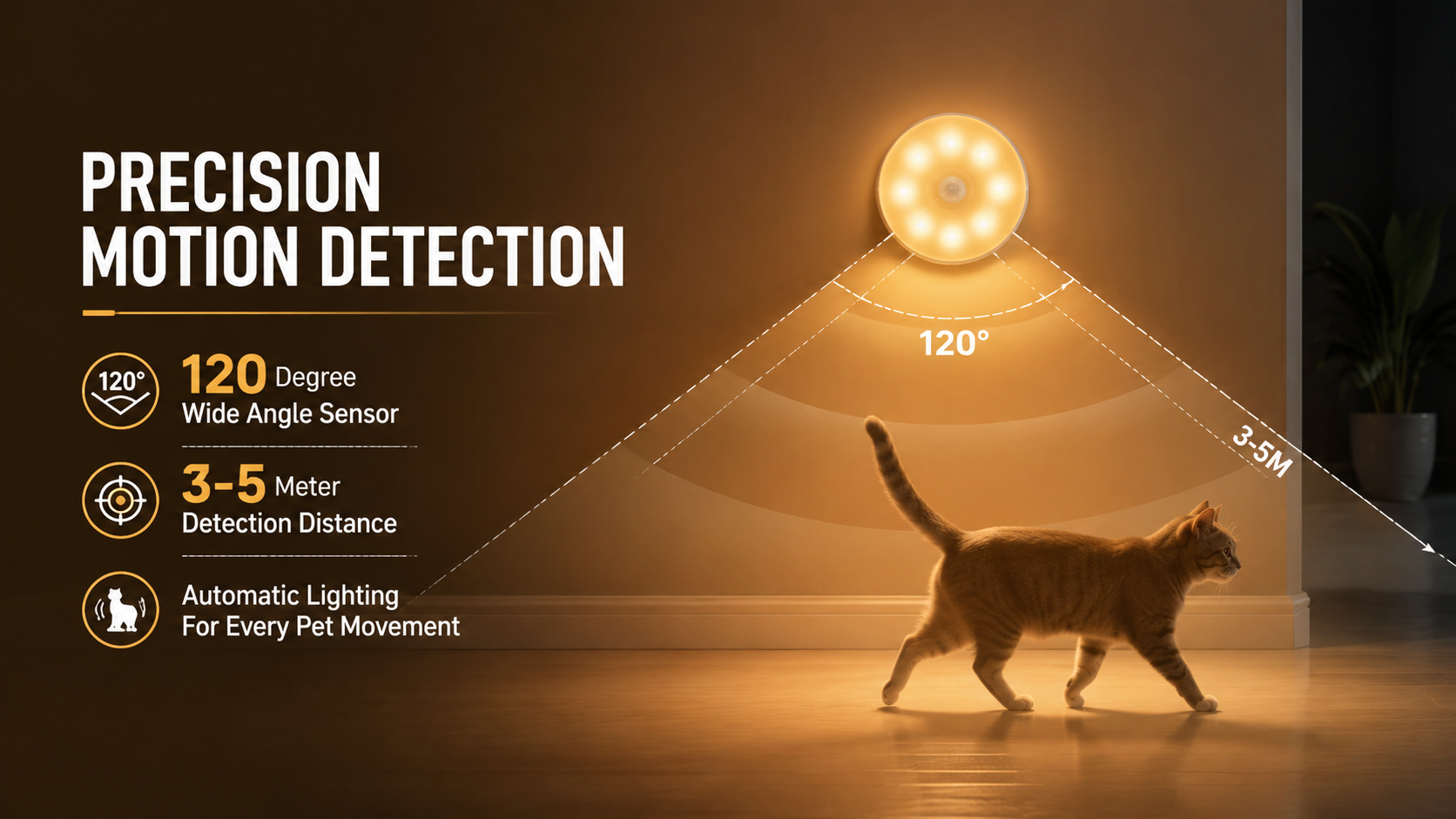 Motion Sensor Pet Night Light – Battery Powered