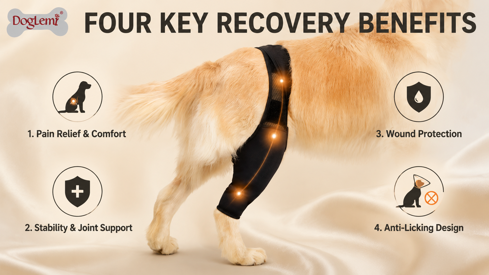 Adjustable Dog Hind Leg Support Wrap – Soft Joint Sleeve