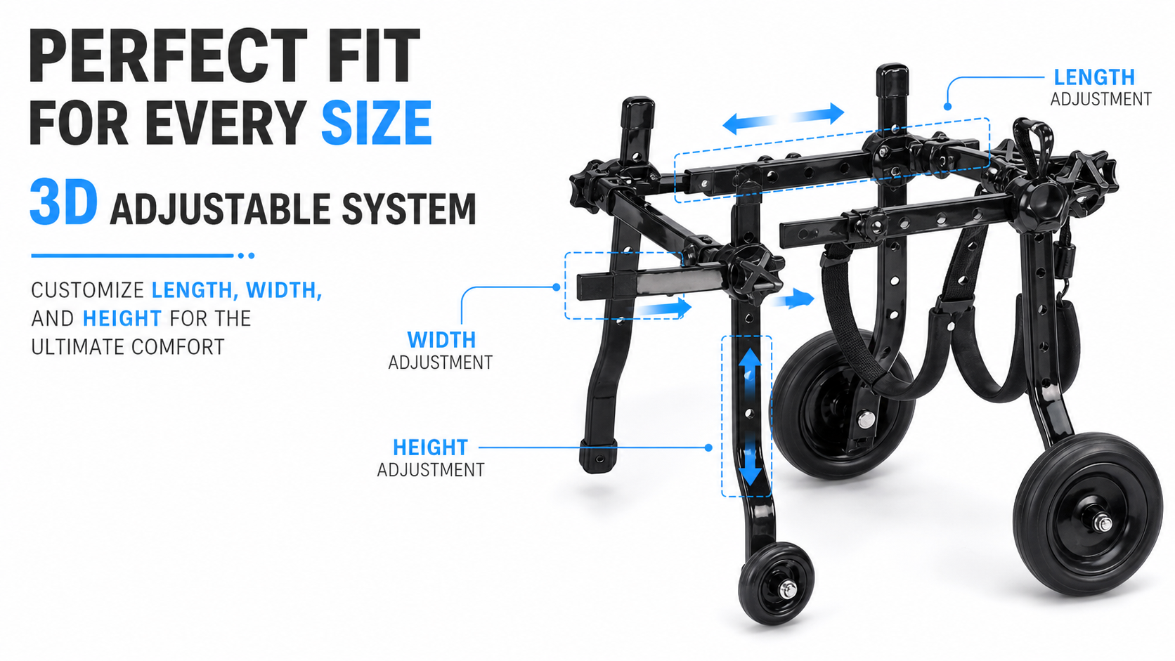 Adjustable Dog Mobility Cart