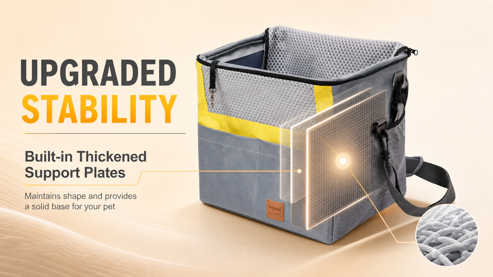 Multi-Use Pet Bike Basket Carrier with Shoulder Strap for Small Dogs