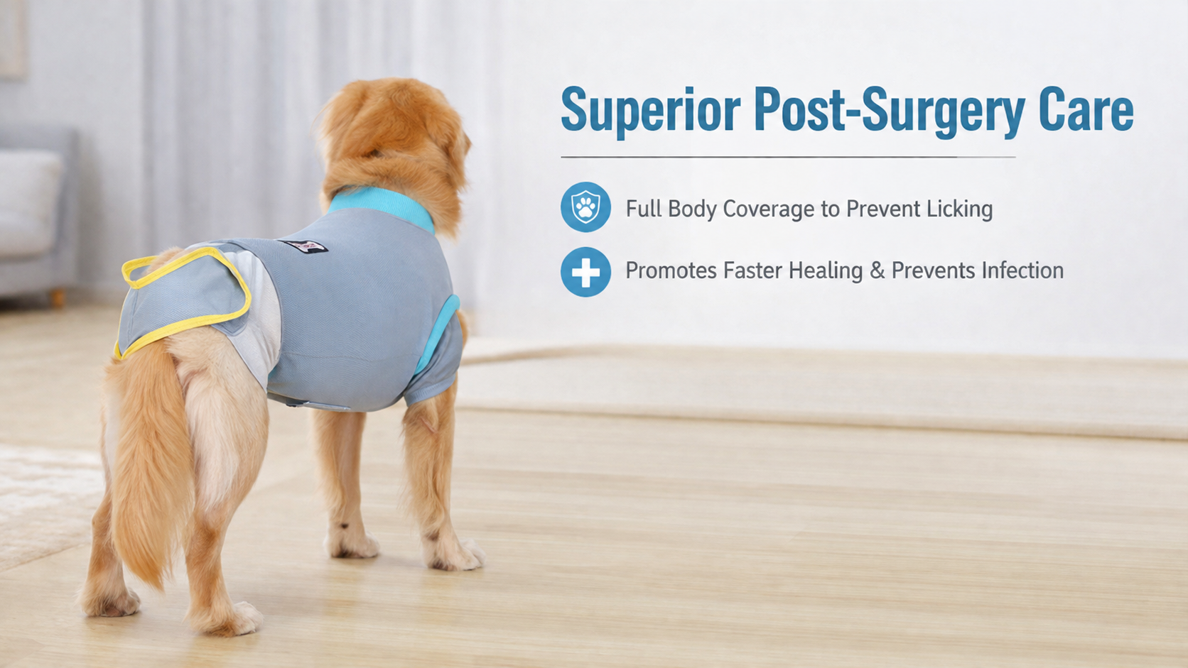 Breathable Cool-Touch Dog Recovery Suit – Four-Leg Bodysuit