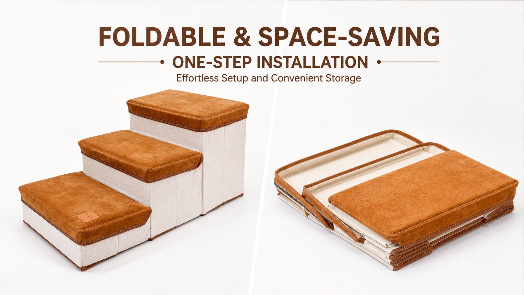 Foldable Non-Slip Pet Stairs for Dogs & Cats