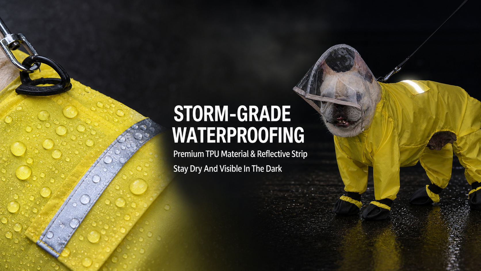 Waterproof Dog Raincoat with Clear Hood