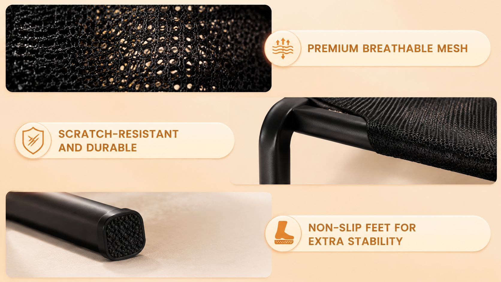 Elevated Breathable Mesh Dog Bed – Reinforced Steel Frame