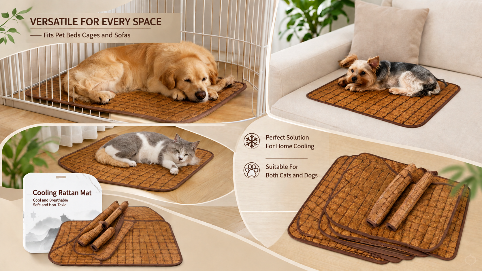 Breathable Woven Cooling Mat for Dogs & Cats