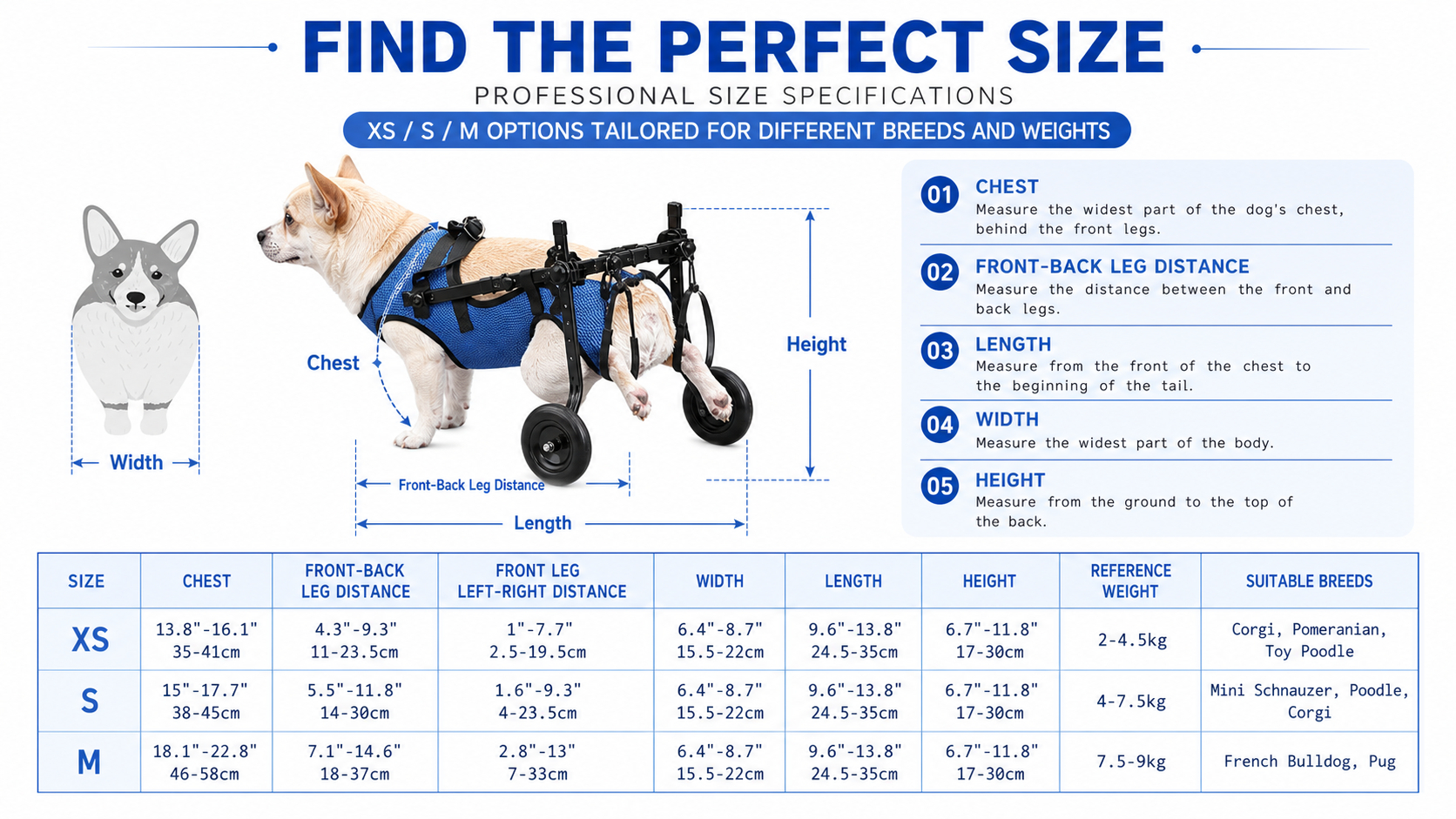 Adjustable Dog Mobility Cart