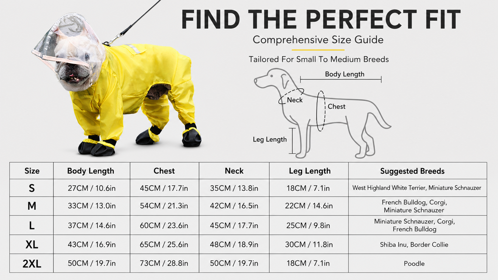 Waterproof Dog Raincoat with Clear Hood