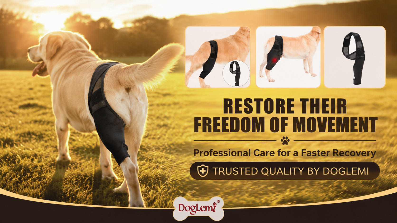 Adjustable Dog Hind Leg Support Wrap – Soft Joint Sleeve