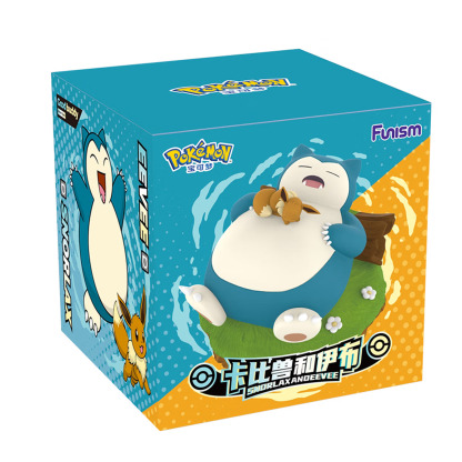 Funism Pokémon Snorlax and Eevee figurines, collectible toys, desktop decorations, and medium-sized birthday gifts.