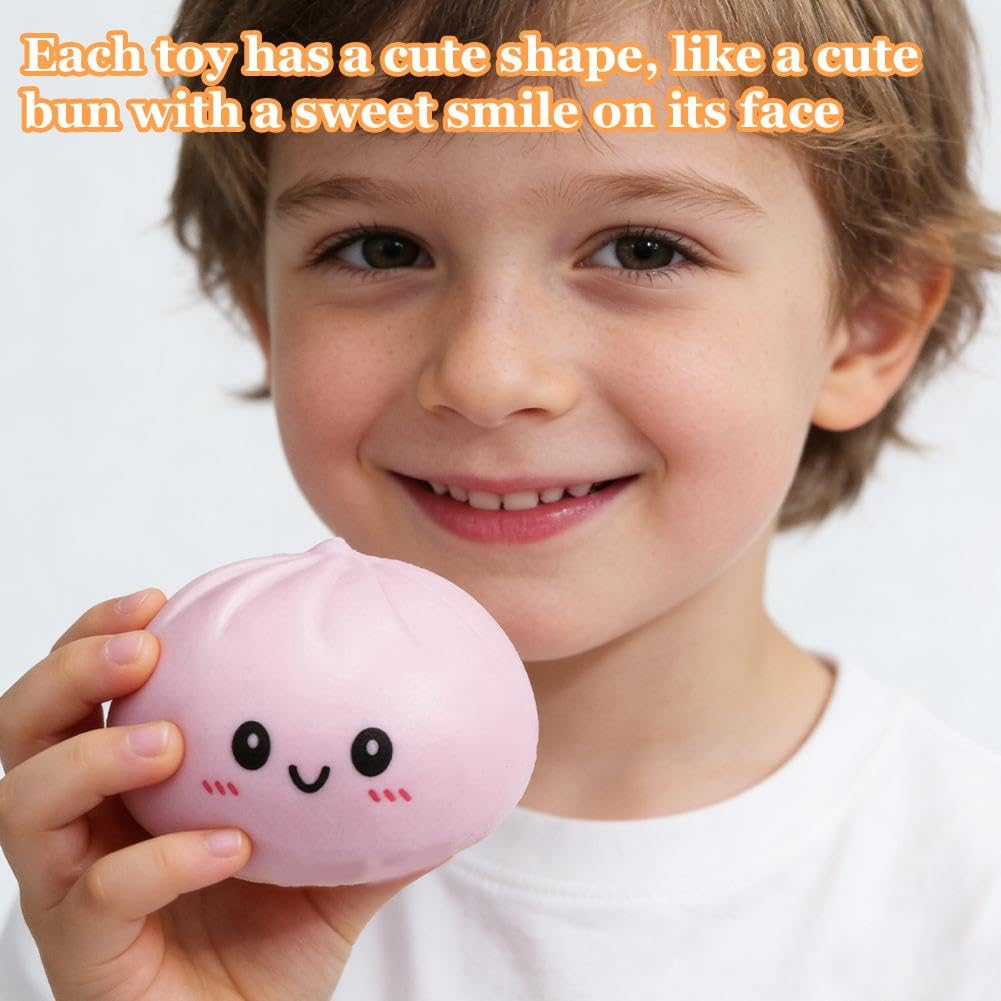 Dumpling Squishies, Mystery Glitter Dumpling Squishies Box, Colorful Dumplings Stress Balls Fidget Sensory Toy, Soft Squeeze Decompression Dough for Anxiety Relief Fidget, Kids Easter Basket Stuffers