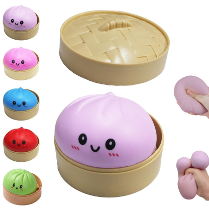 Dumpling Squishies, Mystery Glitter Dumpling Squishies Box, Colorful Dumplings Stress Balls Fidget Sensory Toy, Soft Squeeze Decompression Dough for Anxiety Relief Fidget, Kids Easter Basket Stuffers