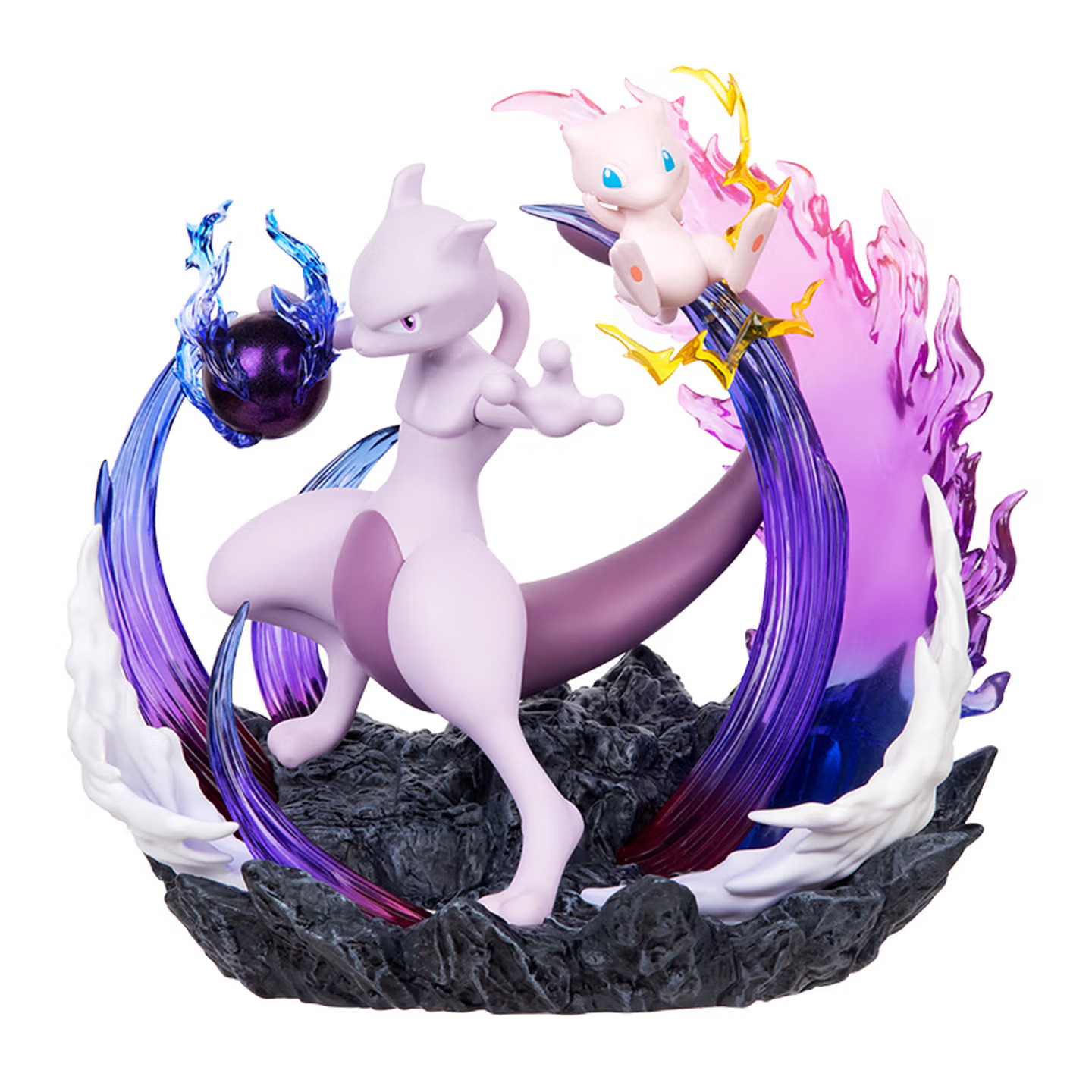 UNIS Playful Pokémon Mewtwo and Mew Figurines, Toys, Anime Desktop Decorations, Birthday Gifts (Medium Size)