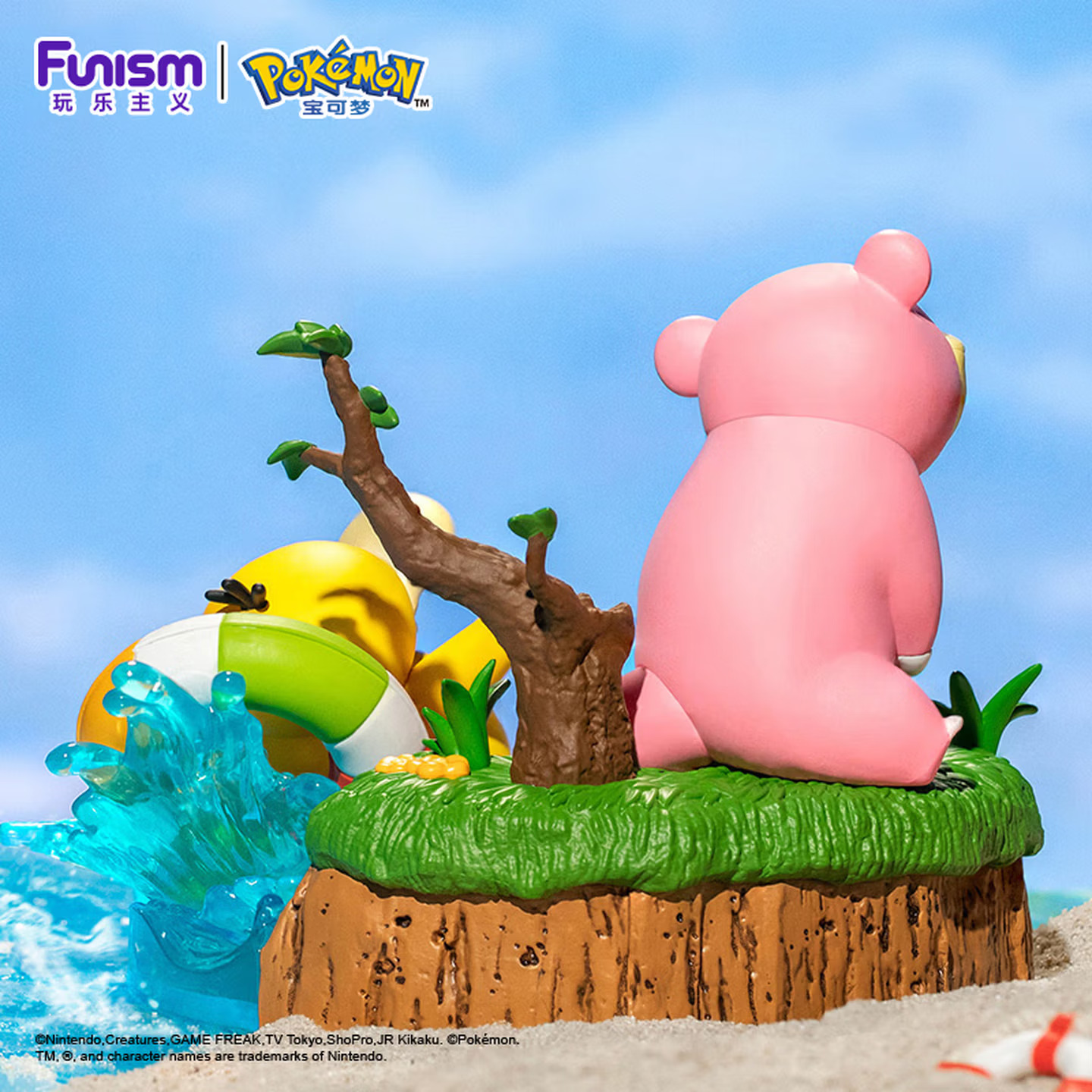 Funism: Pokémon Psyduck and Slowpoke figurines, desktop decorations, birthday gifts, medium size.