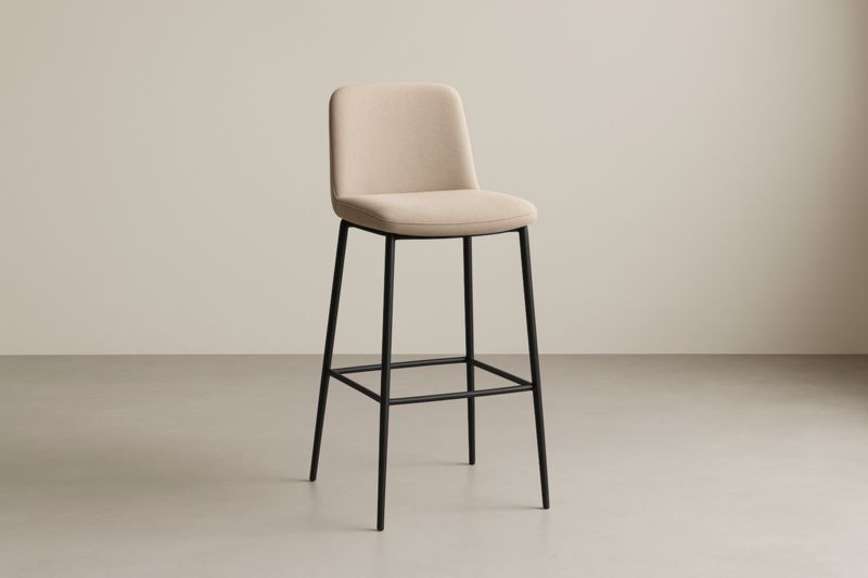 Chaise de bar en tissu avec cadre en métal