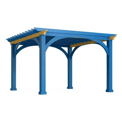 Pergola en bois bleu et jaune 300 × 300 × 250 cm