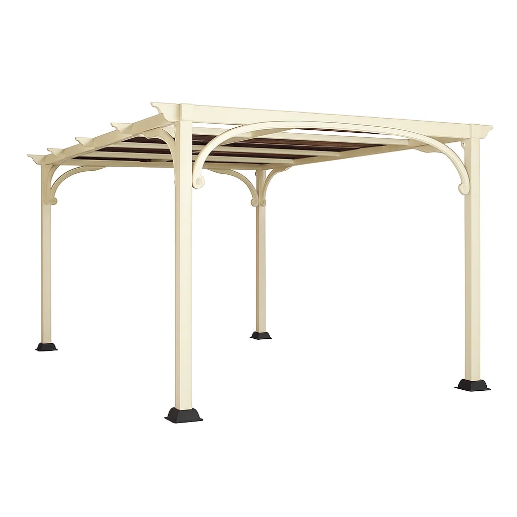 Pergola en aluminium crème 300 × 300 × 236 cm