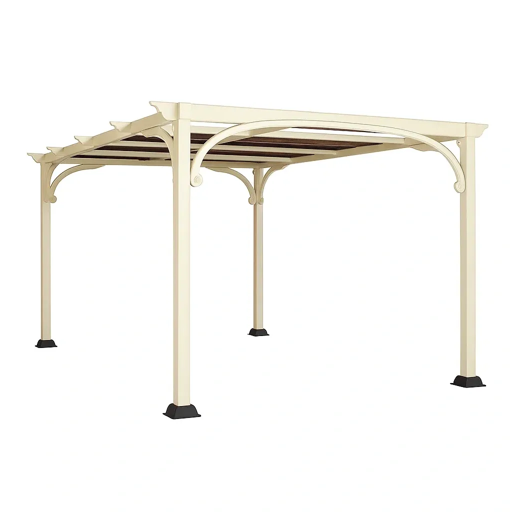 Pergola en aluminium crème 300 × 300 × 236 cm