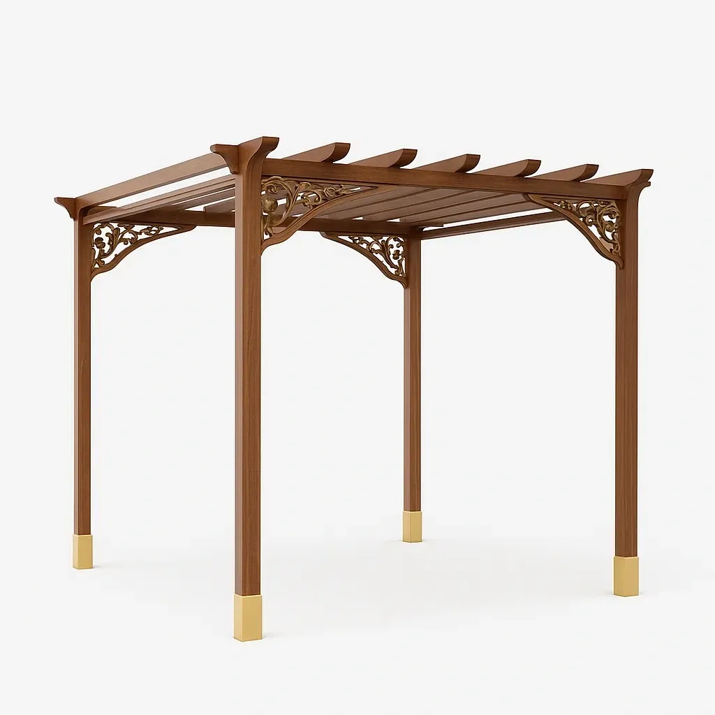 Pergola en bois et aluminium marron