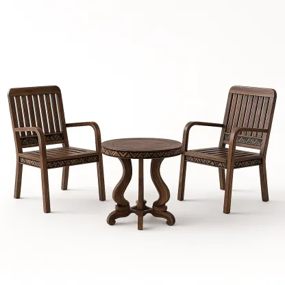 Ensemble bistrot en bois brun pour jardin