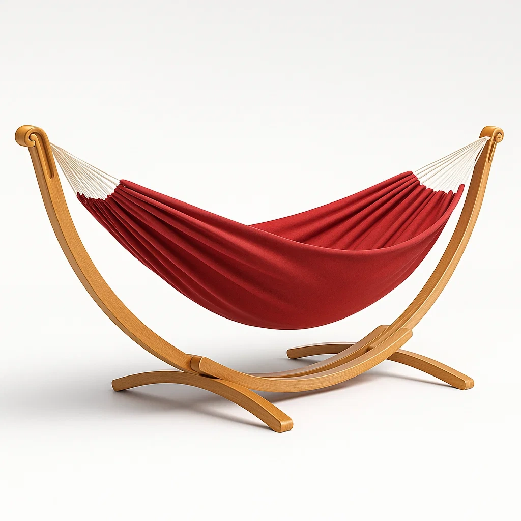 Hamac en bois et coton rouge