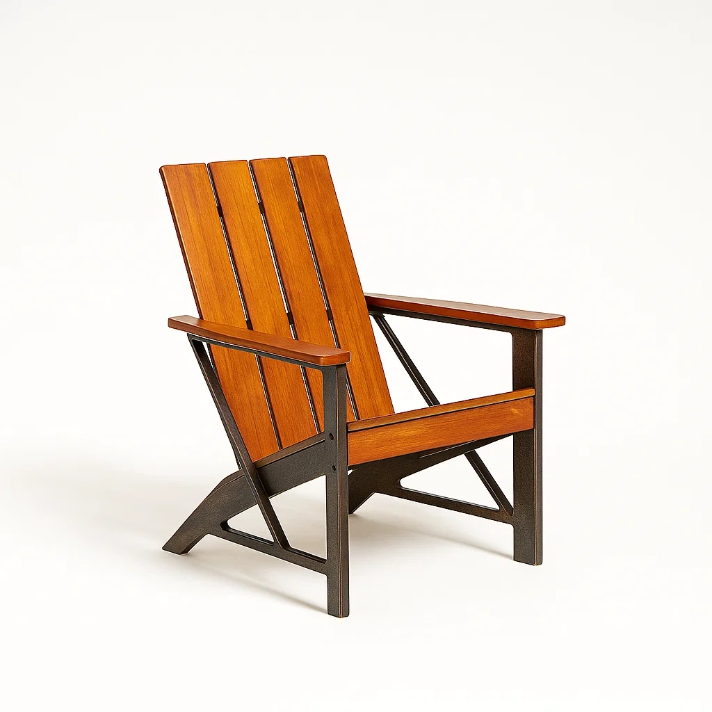 Chaise adirondack en bois et métal