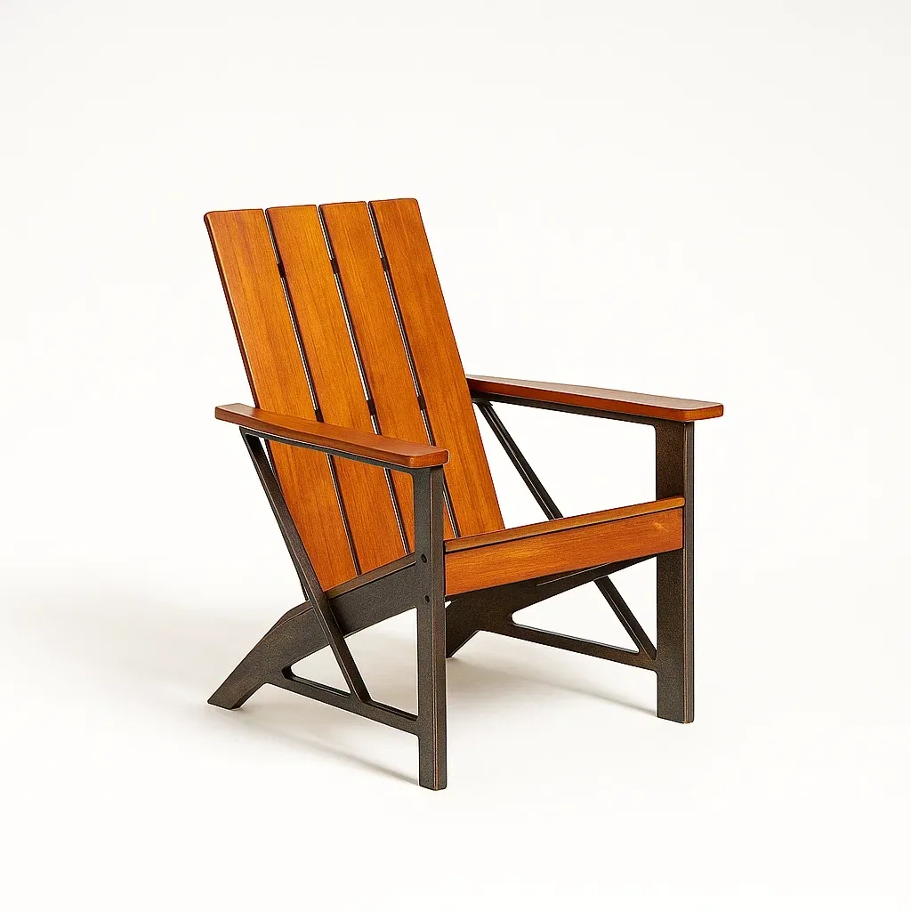 Chaise adirondack en bois et métal