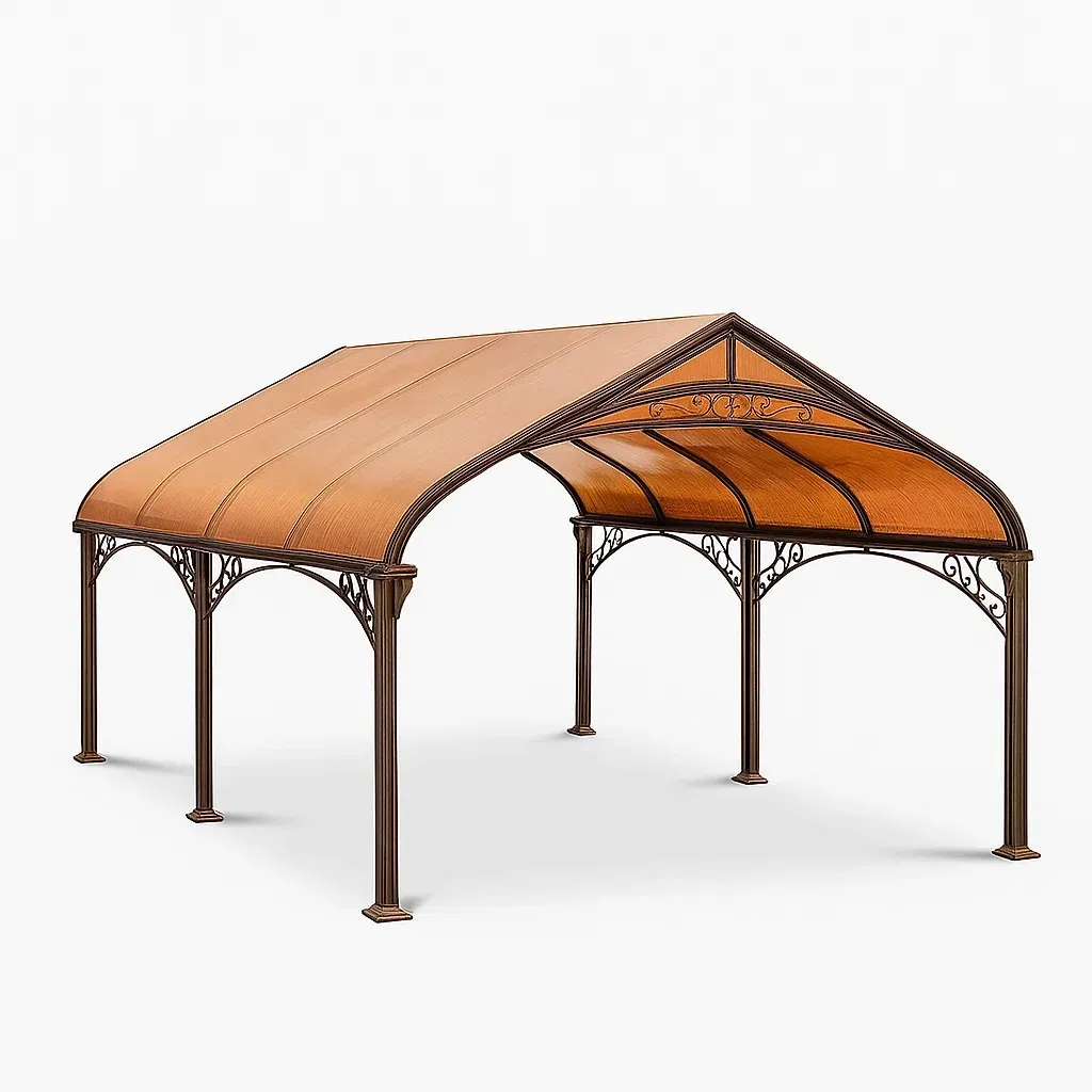 Abri de voiture en acier avec toit en polycarbonate 550 × 300 × 290 cm