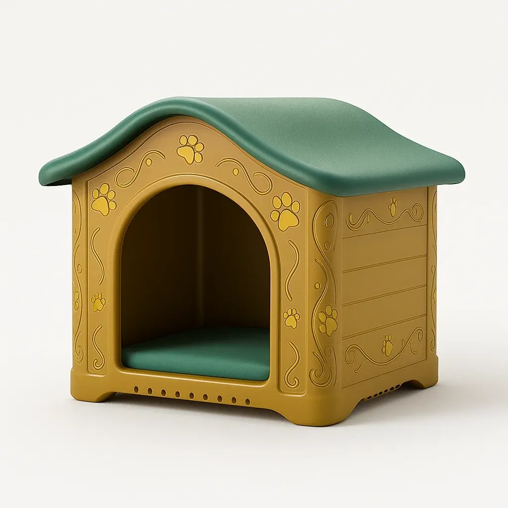 Niche pour chien en polypropylène marron vert