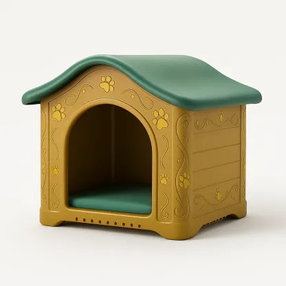 Niche pour chien en polypropylène marron vert