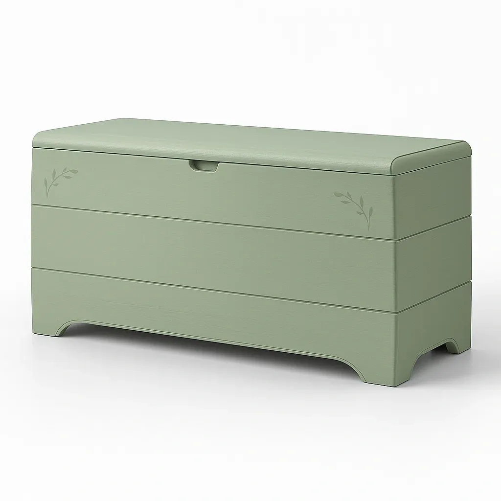 Coffre de rangement rectangulaire en polypropylène vert