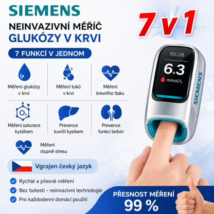 🔥 Neinvazivní chytrý glukometr Siemens™ – Bezbolestné, bezjehlové a rychlé měření glukózy doma 🔥