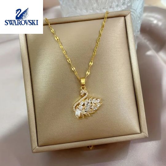 🎁 Žhavý novoroční výprodej 2024 50% sleva na všechny produkty!🎁✨💎Náhrdelník s labutí Swarovski z 18K zlata
