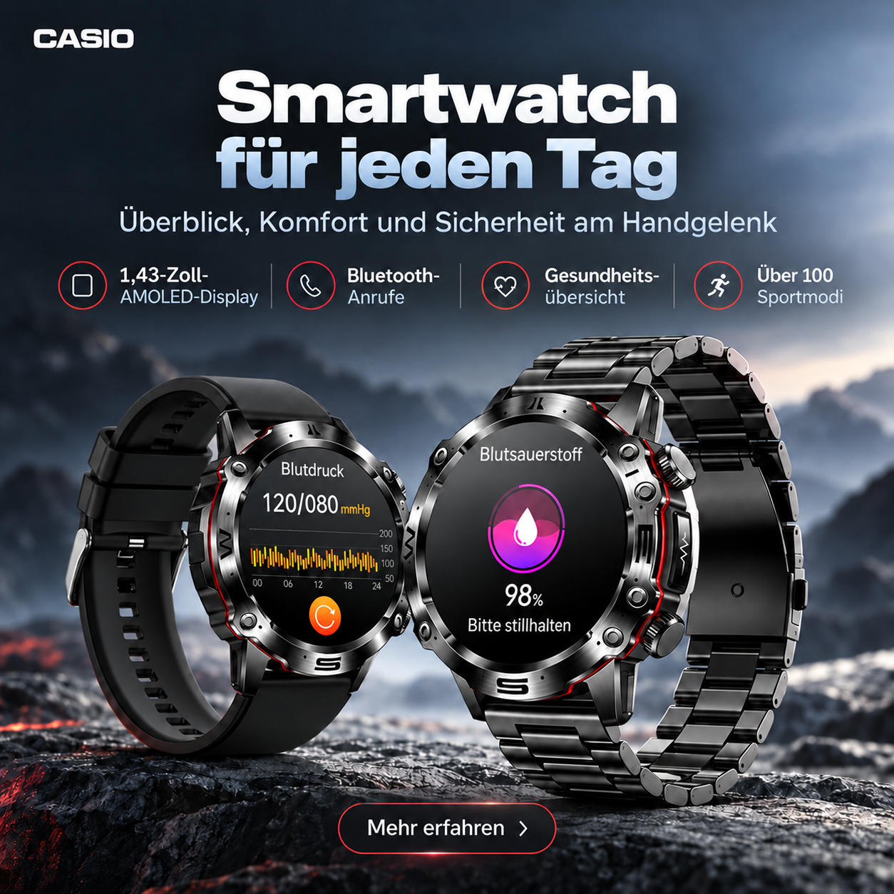 💫 Chytré hodinky CASIO AI z roku 2026 – Doma, v práci nebo na cestách, vždy po vašem boku ⏱️